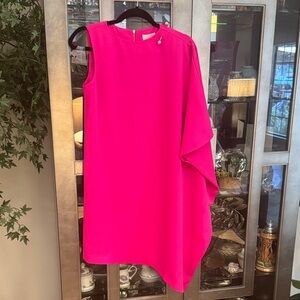 Ted Baker Fuchsia Dress with Metallic Details size 0